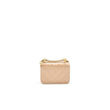 Chanel 21A Flap Coin Purse with Chain beige