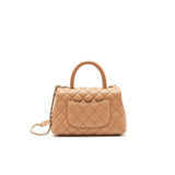 Chanel Mini Coco Handle Flap Bag 21p Caramel L
