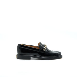 Chanel Size 37 Leather Loafer Black