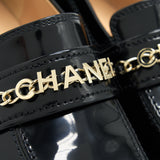 Chanel Size 37 Leather Loafer Black