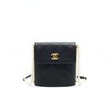 Chanel Small Hobo Bag With Pearls Black Calfskin
