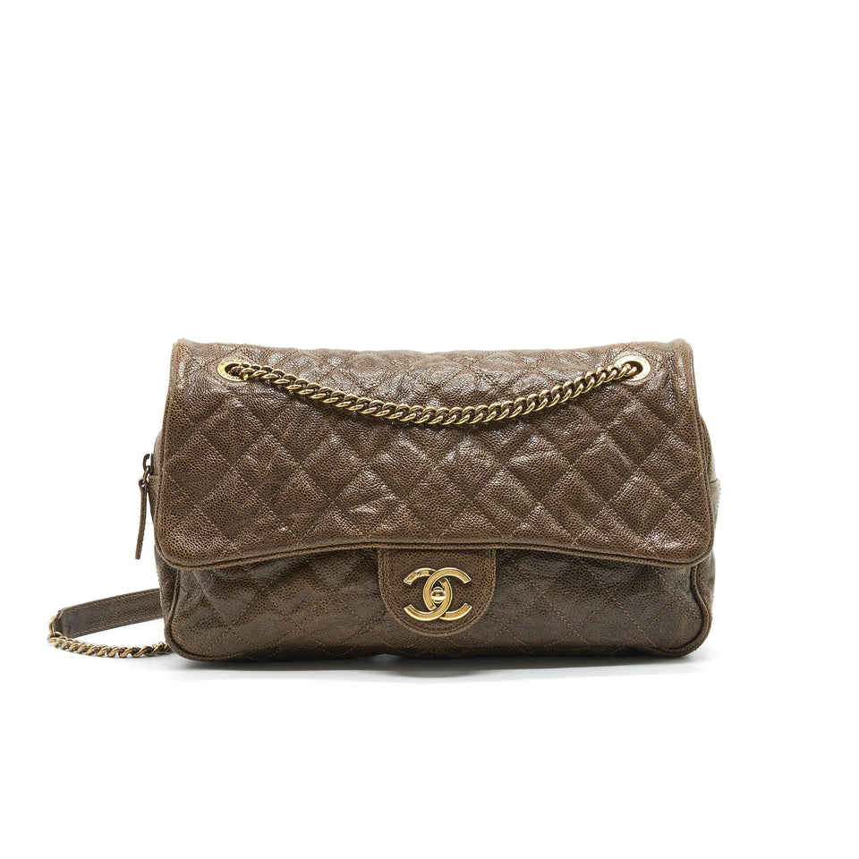 Chanel Seasonal Caviar Jumbo Flap Bag with