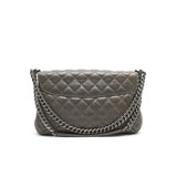 Chanel Seasonal Jumbo Caviar Flap Bag Grey with Ruthenium Hardware