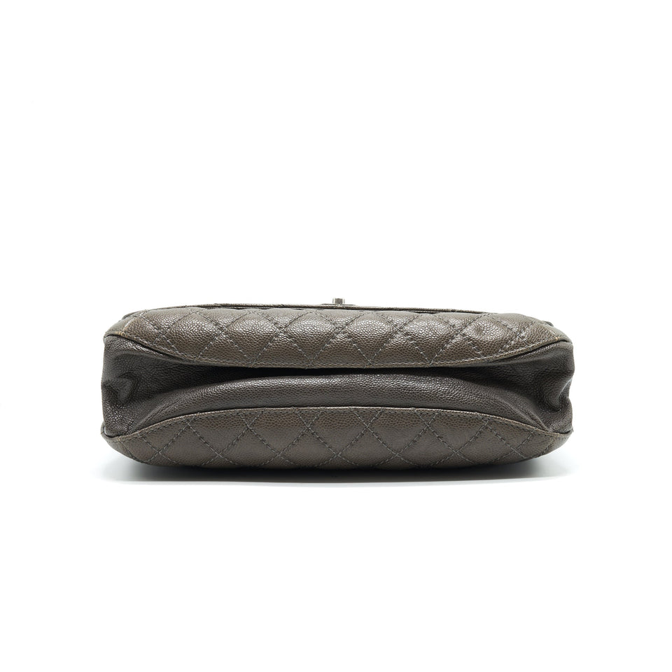 Chanel Seasonal Jumbo Caviar Flap Bag Grey with Ruthenium Hardware