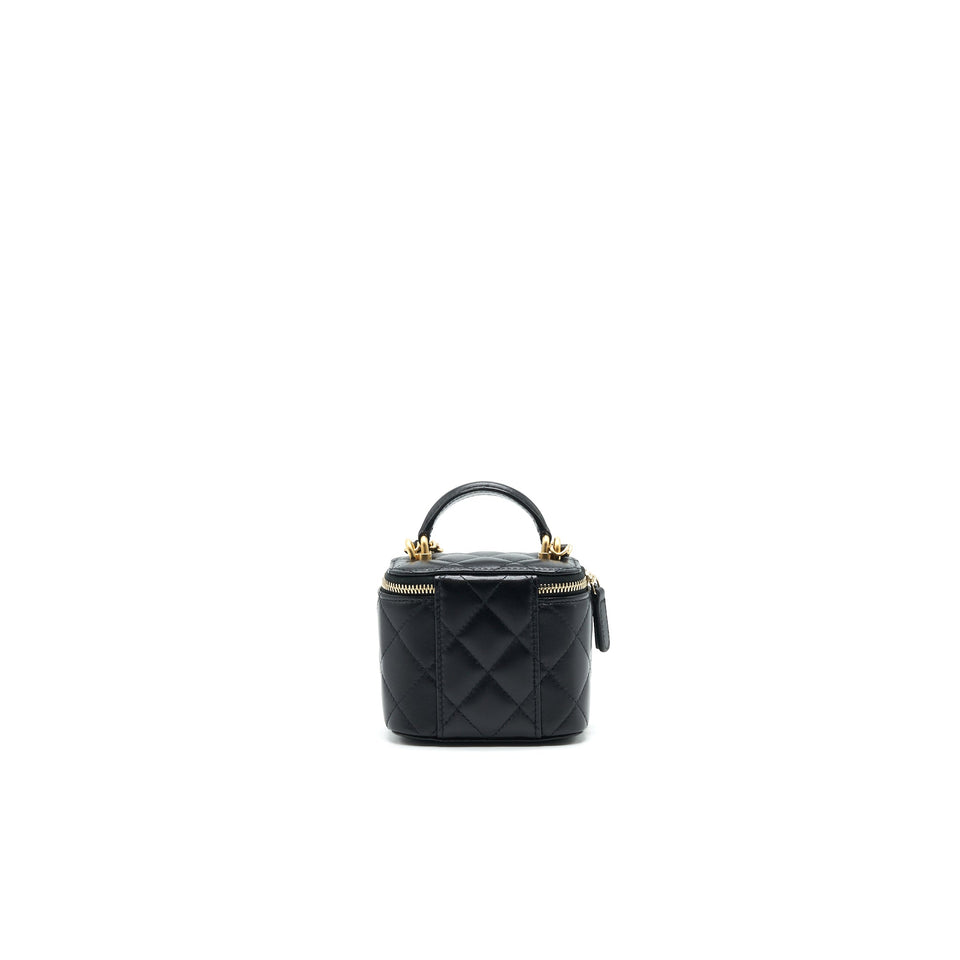 Chanel 21A Top Handle Vanity with Chain Black