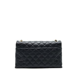 Chanel Large Single Flap Bag Calfskin  Black