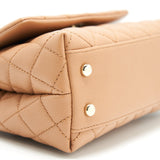 Chanel Mini Coco Handle Flap Bag 21p Caramel L
