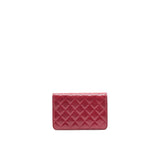 Chanel WALLET ON CHAIN PATENT LEATHER RED