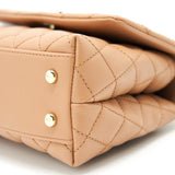 Chanel Mini Coco Handle Flap Bag 21p Caramel L
