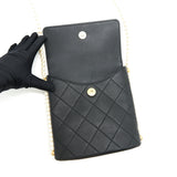Chanel Small Hobo Bag With Pearls Black Calfskin