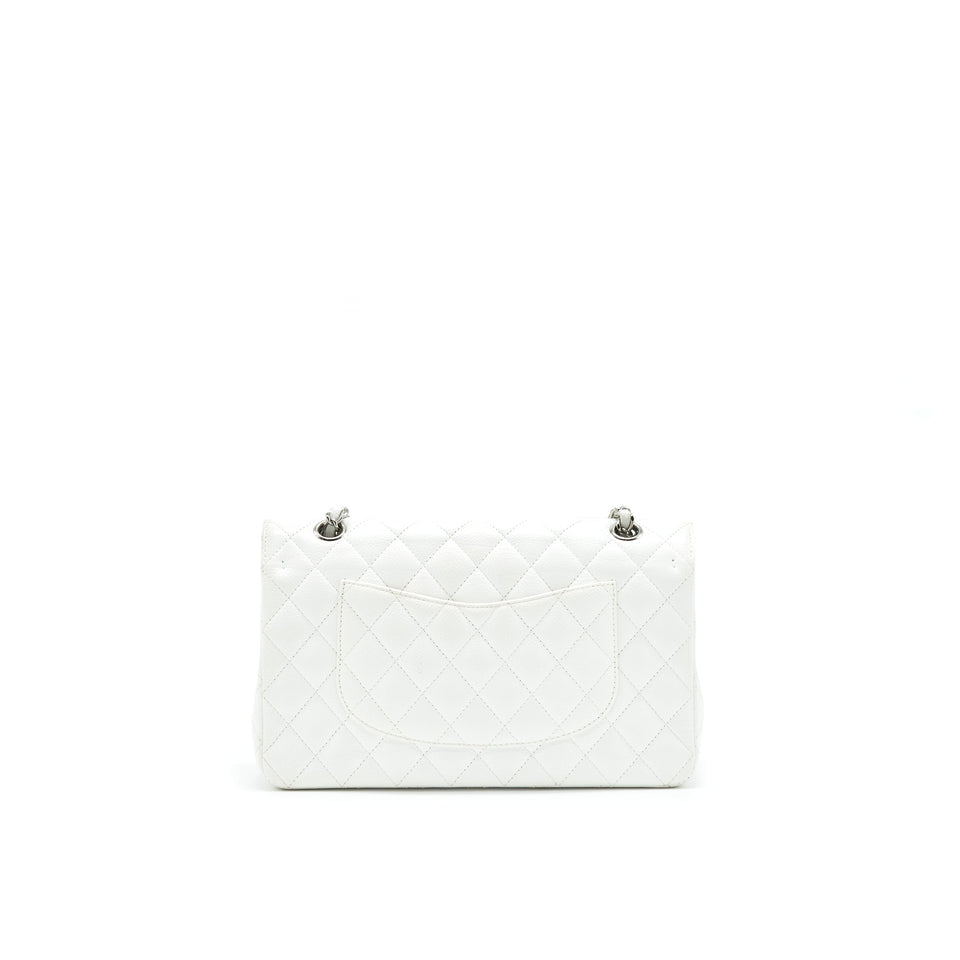 Chanel MEDIUM CLASSIC DOUBLE FLAP BAG CAVIAR WHITE