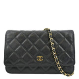 Chanel Woc Caviar Leather Wallet On Chain Clutch Bag Black