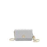 Chanel 21B Pearl Crush Wallet On Chain Grey