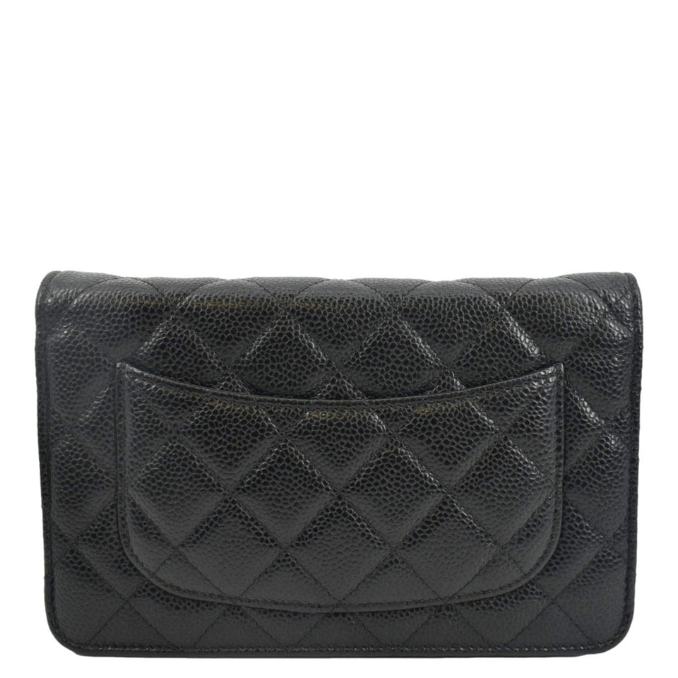 Chanel Woc Caviar Leather Wallet On Chain Clutch Bag Black