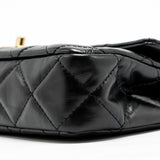 Chanel 23A quilted flap clutch calfskin black L (microchip)