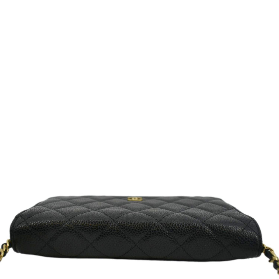 Chanel Woc Caviar Leather Wallet On Chain Clutch Bag Black