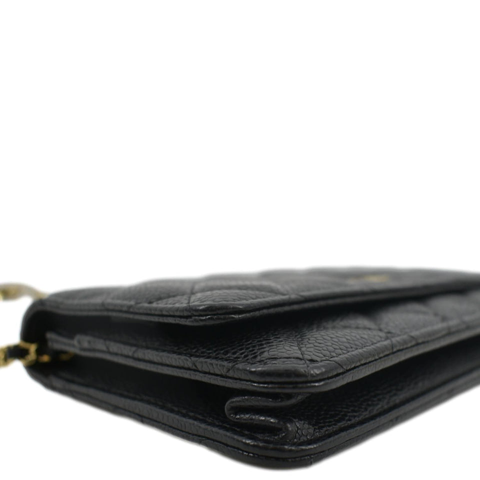 Chanel Woc Caviar Leather Wallet On Chain Clutch Bag Black