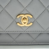 Chanel 21B Pearl Crush Wallet On Chain Grey