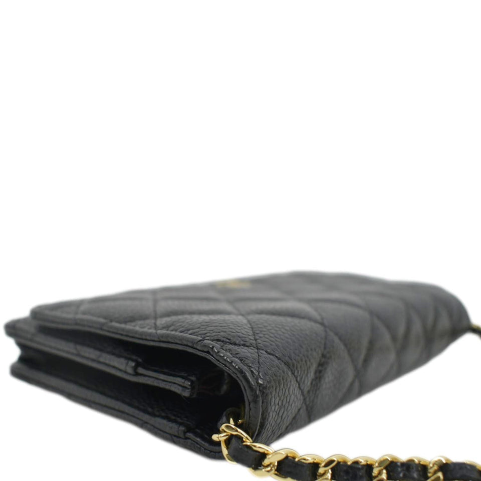 Chanel Woc Caviar Leather Wallet On Chain Clutch Bag Black