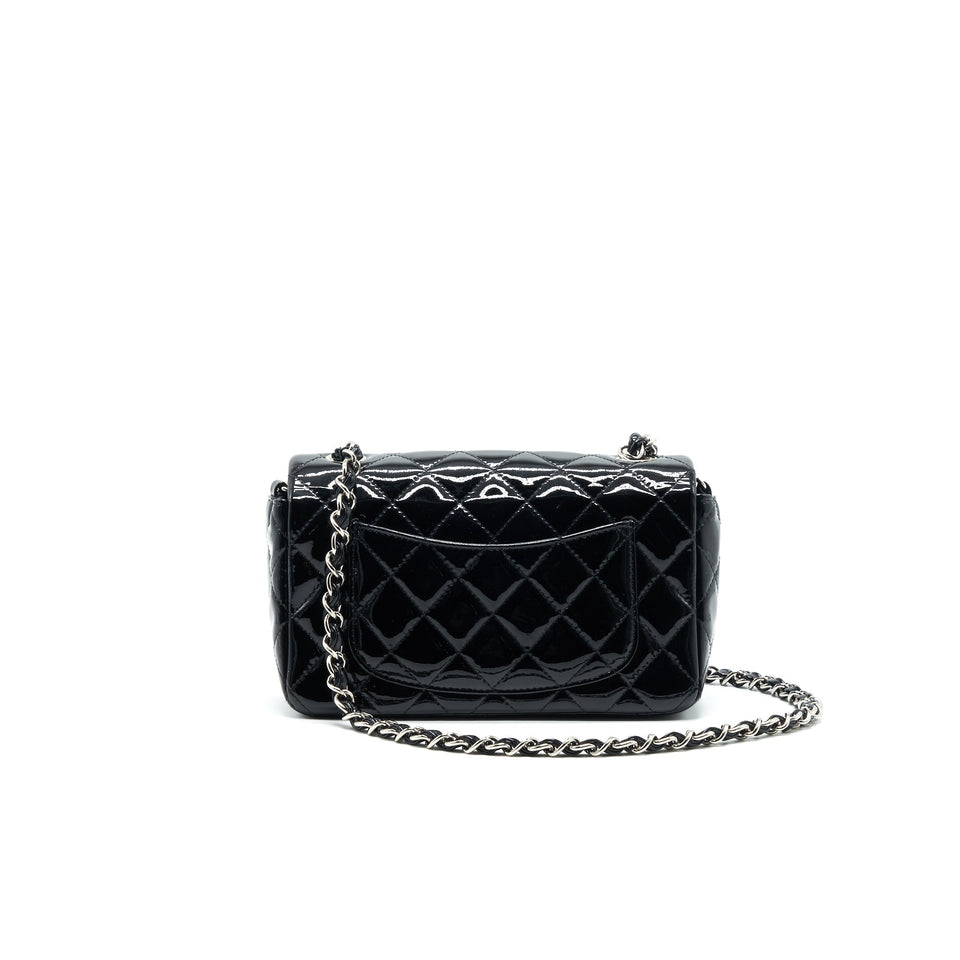 Chanel Mini Rectangular Flap bag Patent Leather Black