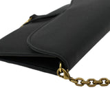 Christian Dior Long Saddle Leather Crossbody Chain Wallet Black