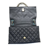 Chanel Large Single Flap Bag Calfskin  Black