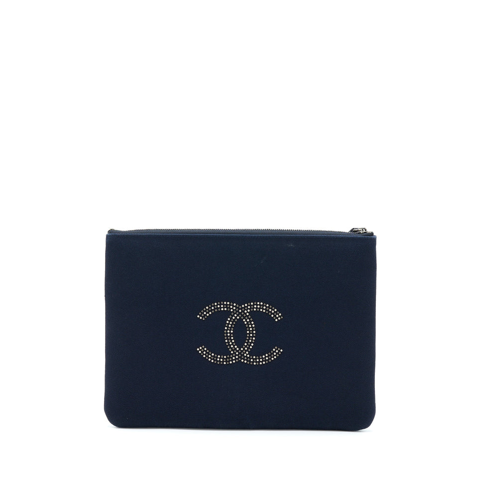 Chanel CC Logo Studded Clutch Limited Edition Black Hardware