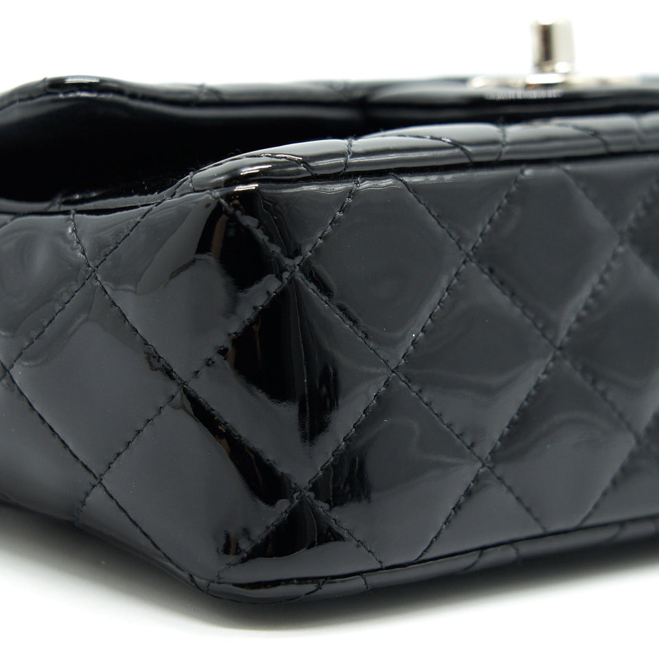 Chanel Mini Rectangular Flap bag Patent Leather Black
