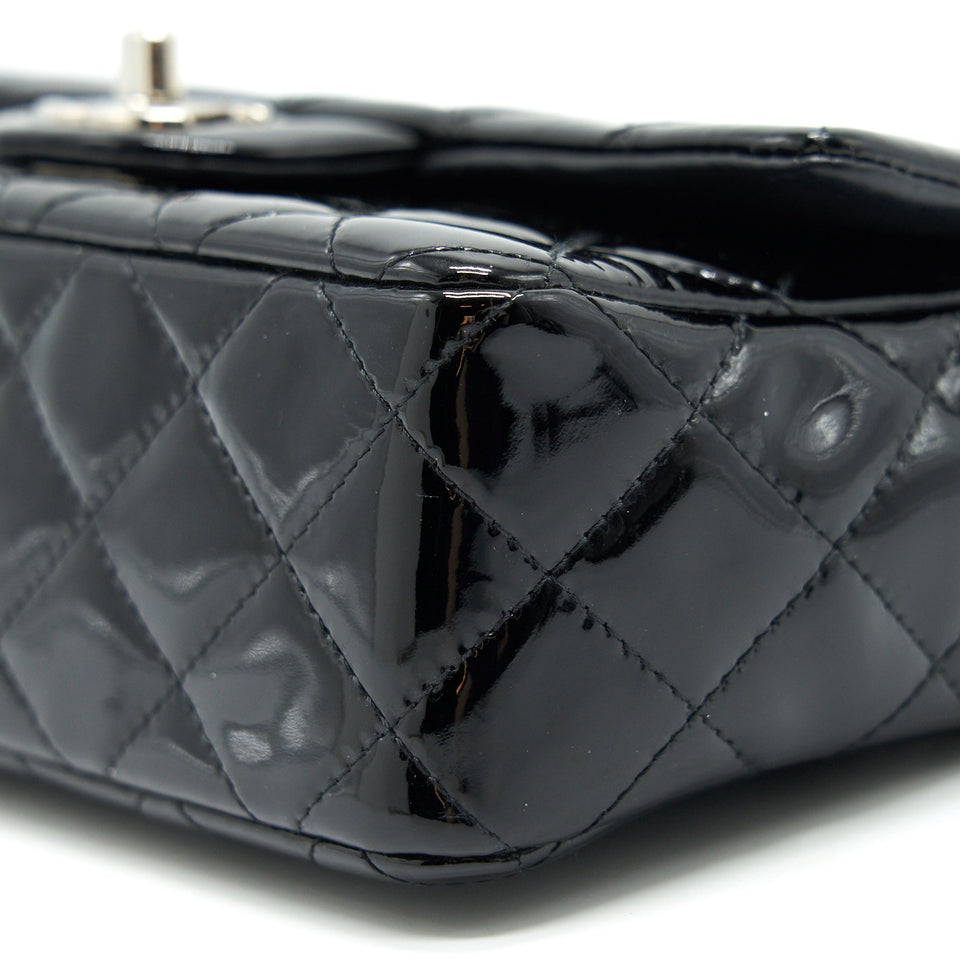 Chanel Mini Rectangular Flap bag Patent Leather Black