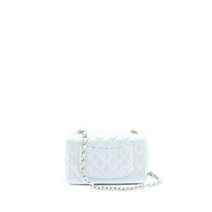 Chanel 21K Iridescent Baby Blue Mini Rectangular