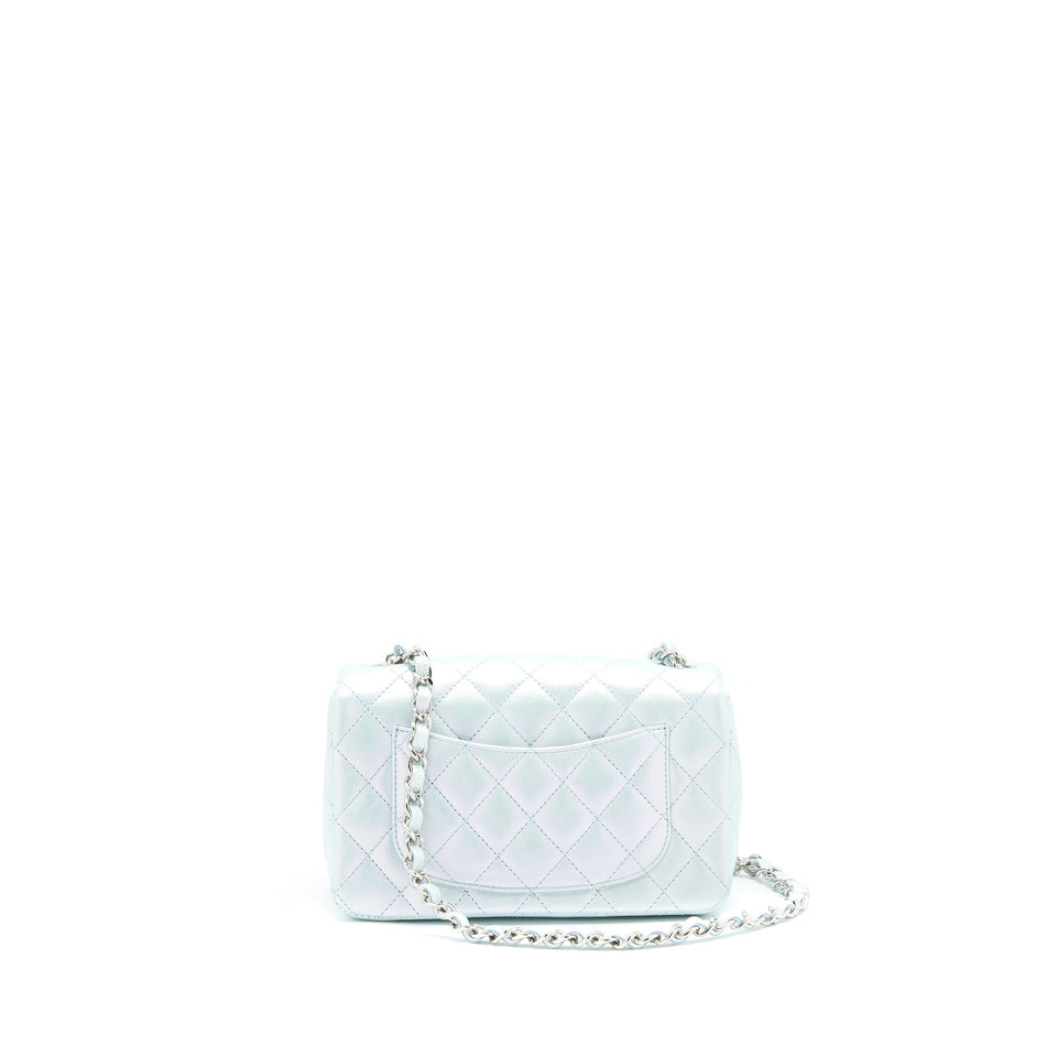 Chanel 21K Iridescent Baby Blue Mini Rectangular