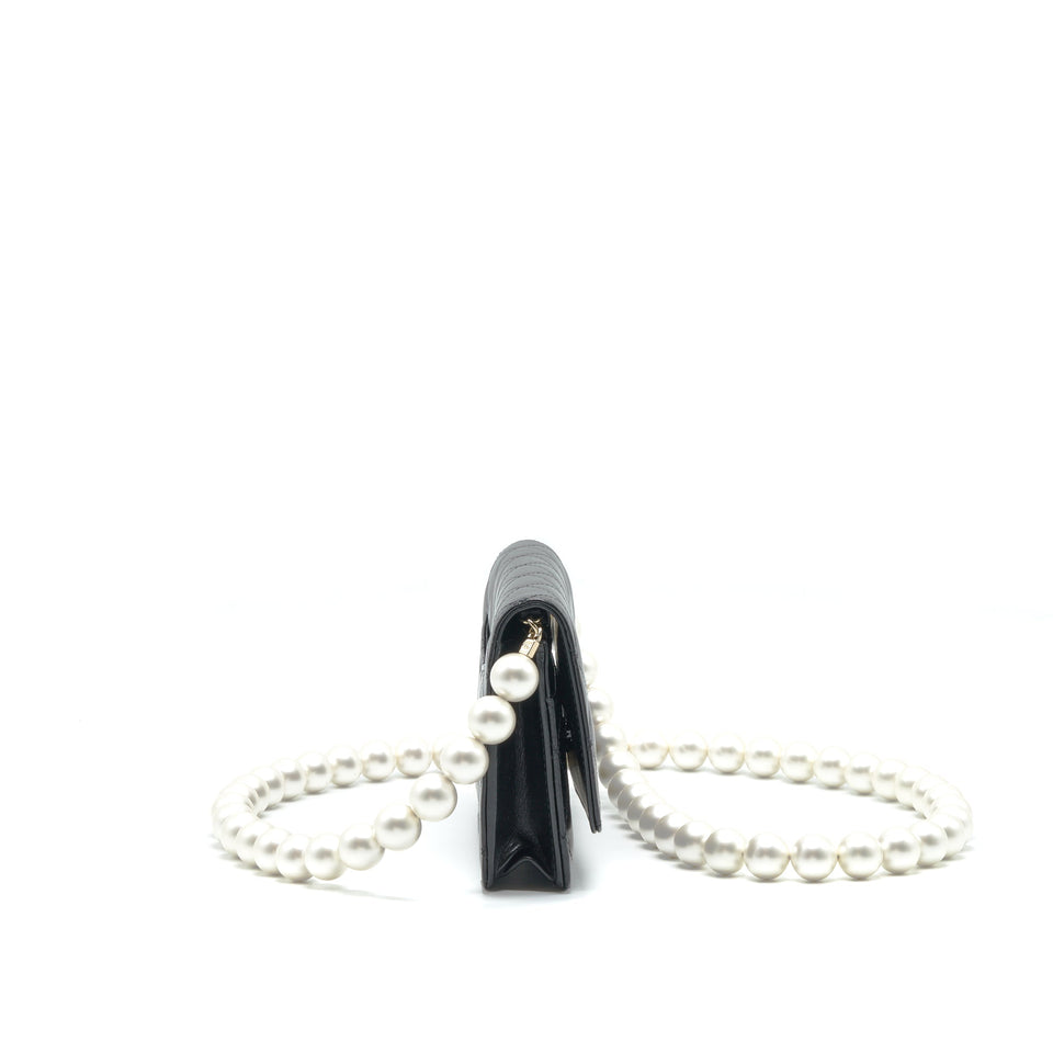 Chanel Giant Pearl Crush Wallet On Chain Black
