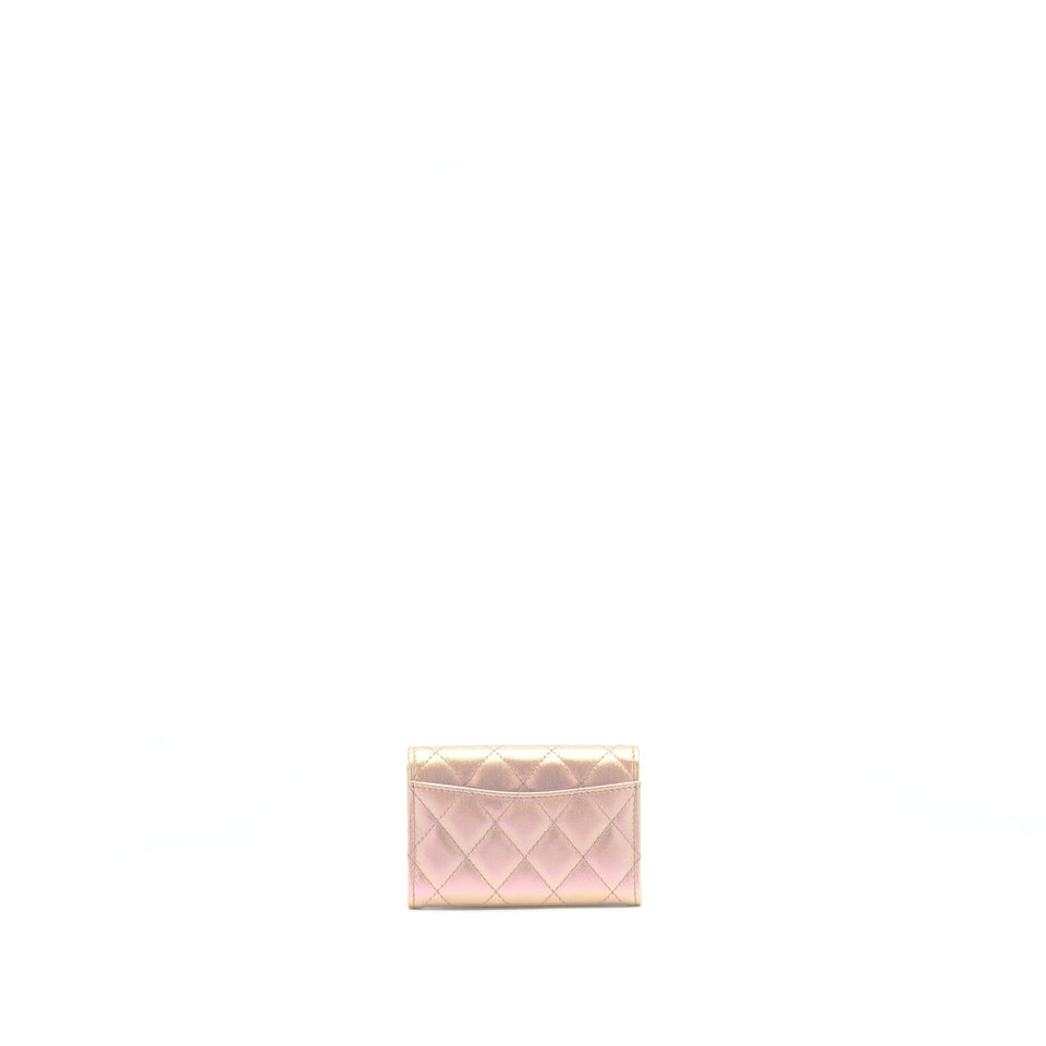 Chanel 21K Iridescent Pink Flap  Holder