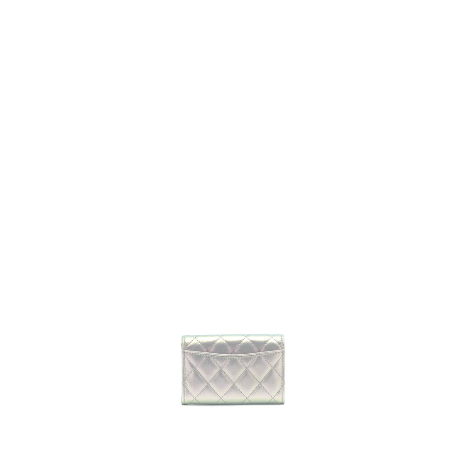 Chanel 21K Iridescent Grey Flap  Holder