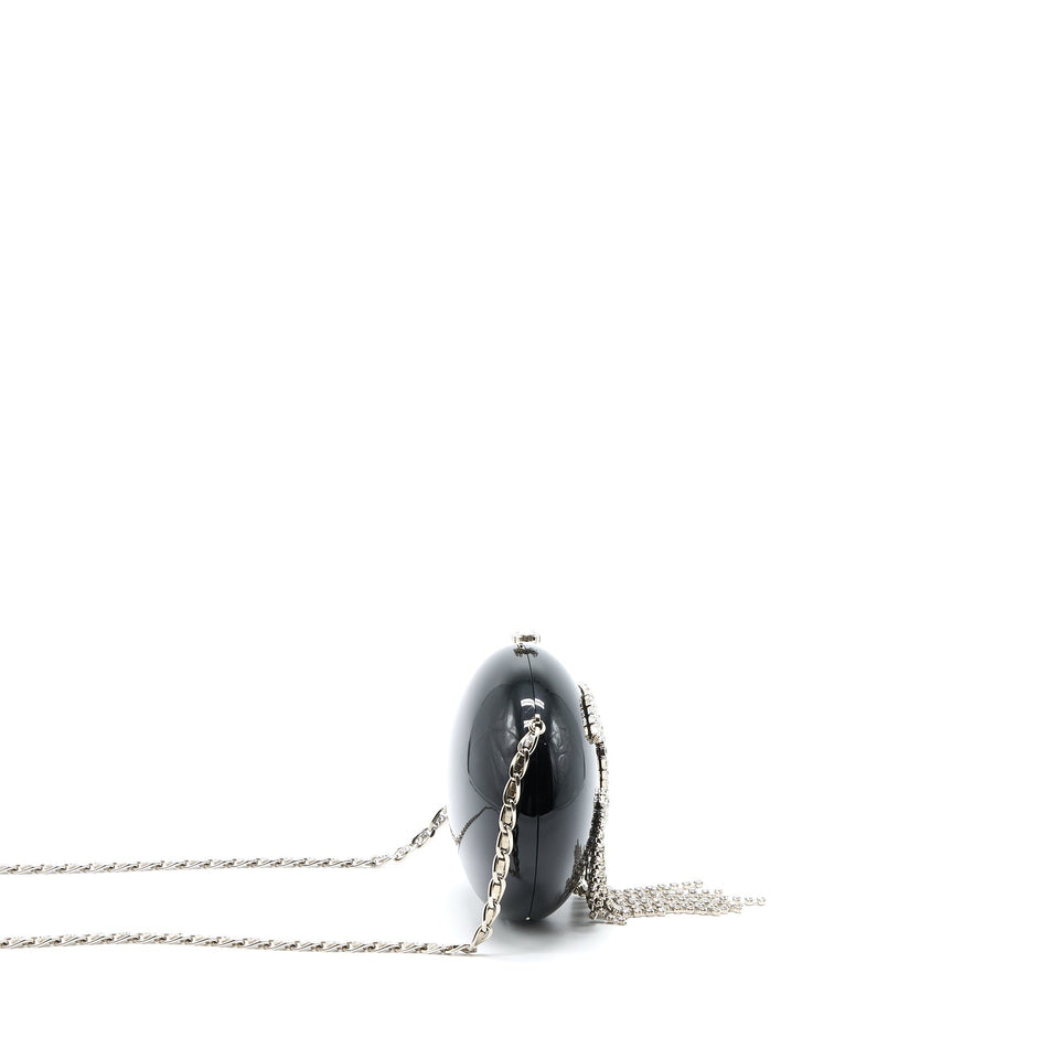Chanel Runway Orb-shaped Evening Clutch Black with Crystal / Crystal Chain