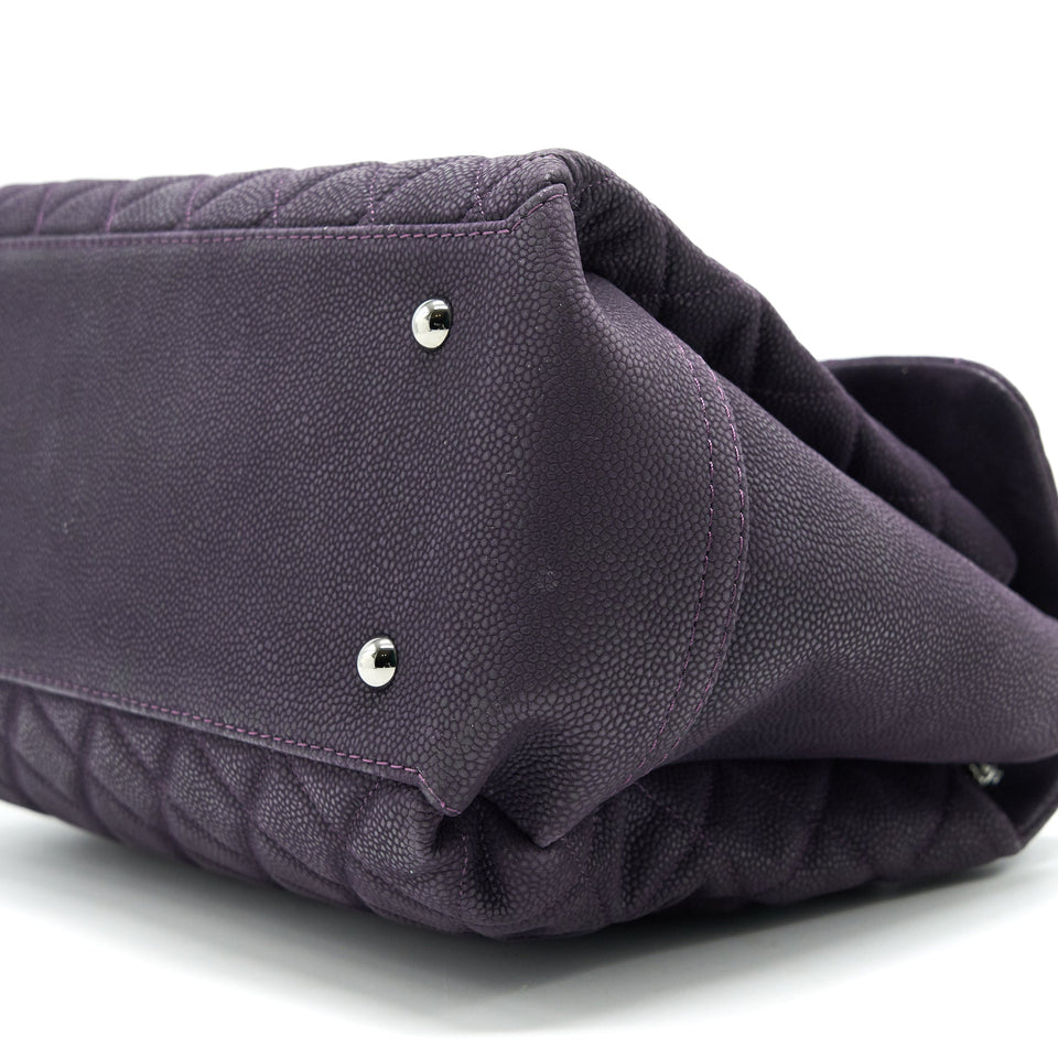 Chanel Flap Tote Bag With Chain Caviar In Purple