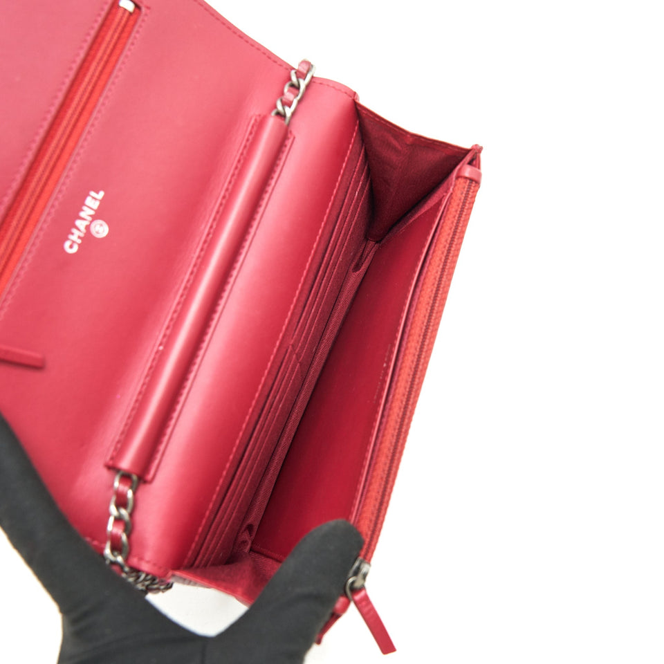 Chanel WALLET ON CHAIN PATENT LEATHER RED