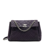 Chanel Flap Tote Bag With Chain Caviar In Purple