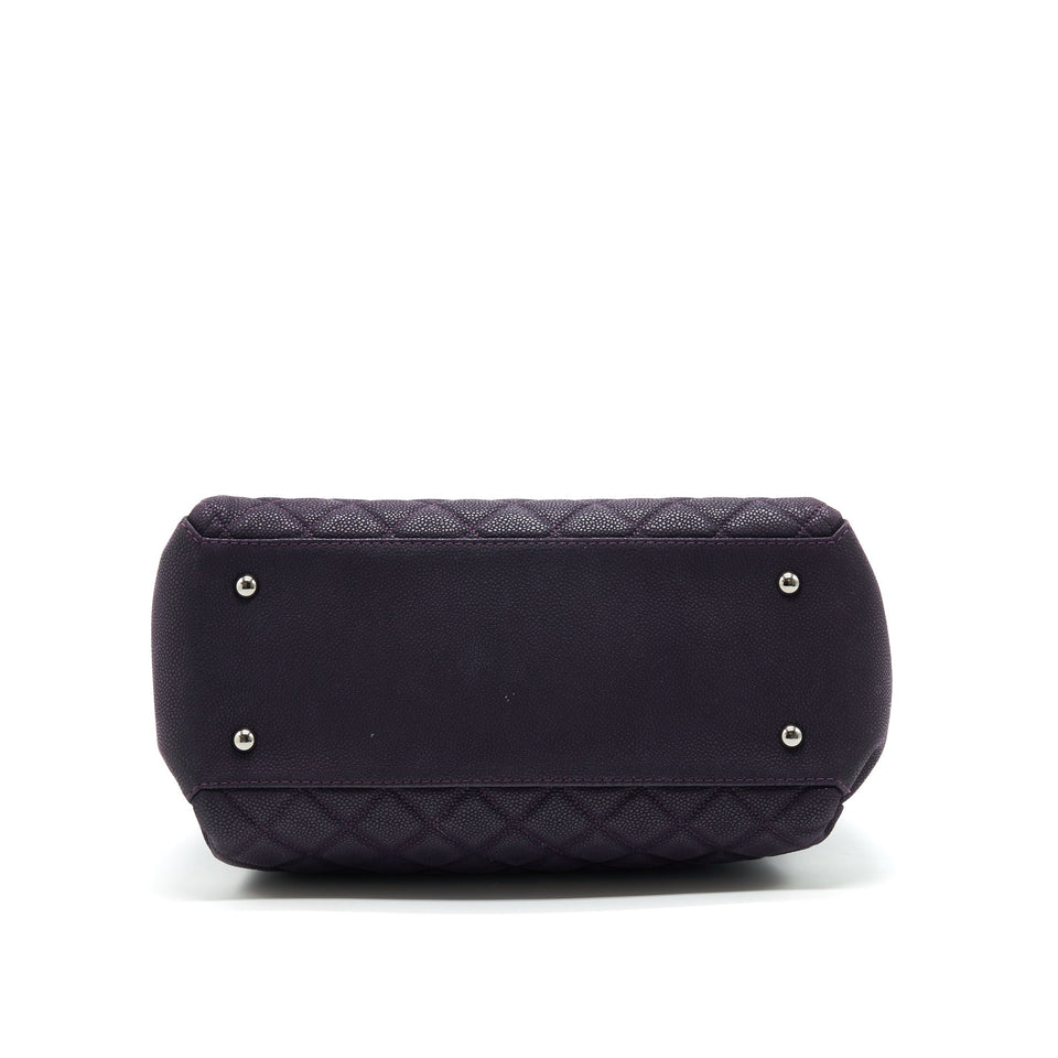 Chanel Flap Tote Bag With Chain Caviar In Purple