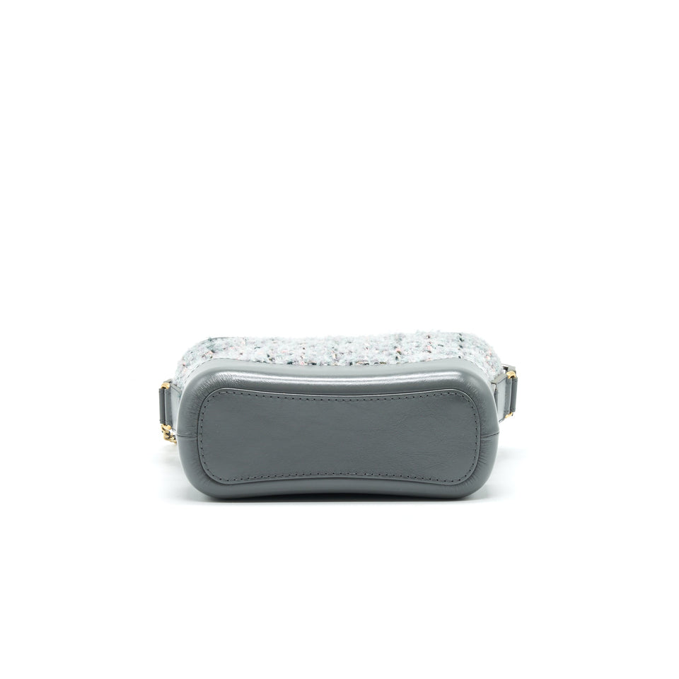 Chanel Small Tweed Gabrielle Hobo Bag Grey