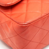Chanel CLASSIC SINGLE FLAP JUMBO BAG ORANGE LAMBSKIN