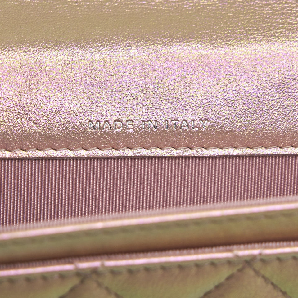 Chanel 21K Iridescent Pink Flap  Holder