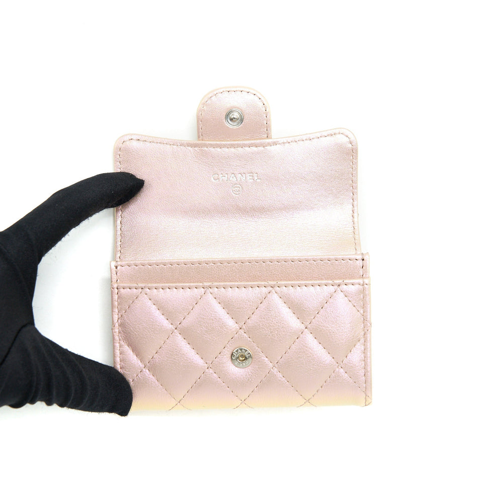 Chanel 21K Iridescent Pink Flap  Holder