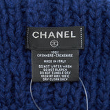 Chanel 21K CC Logo Cashmere Hat Blue