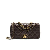 Chanel Calfskin Flap Bag with Chain Burgundy