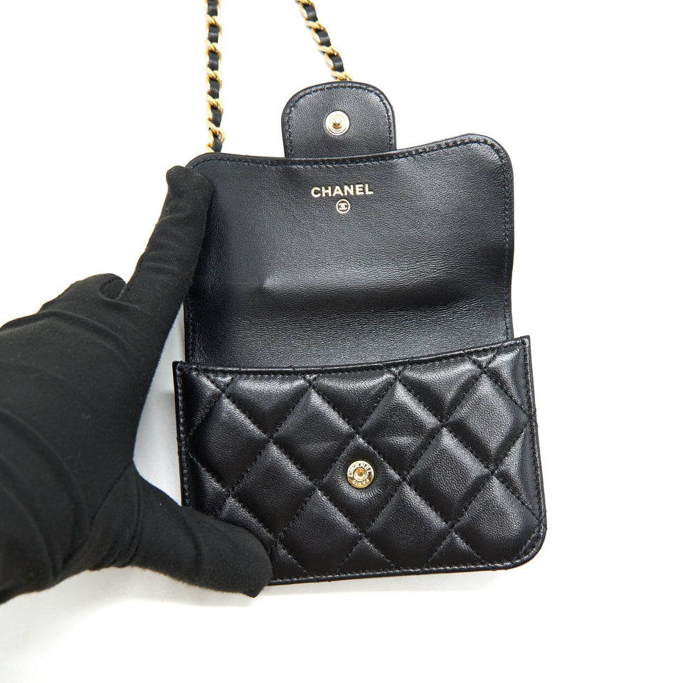 Chanel 2021 flap Coin Purse with Chain black