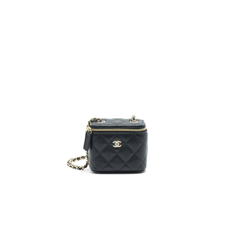 Chanel SMALL VANITY WITH CHAIN CAVIAR BLACK L