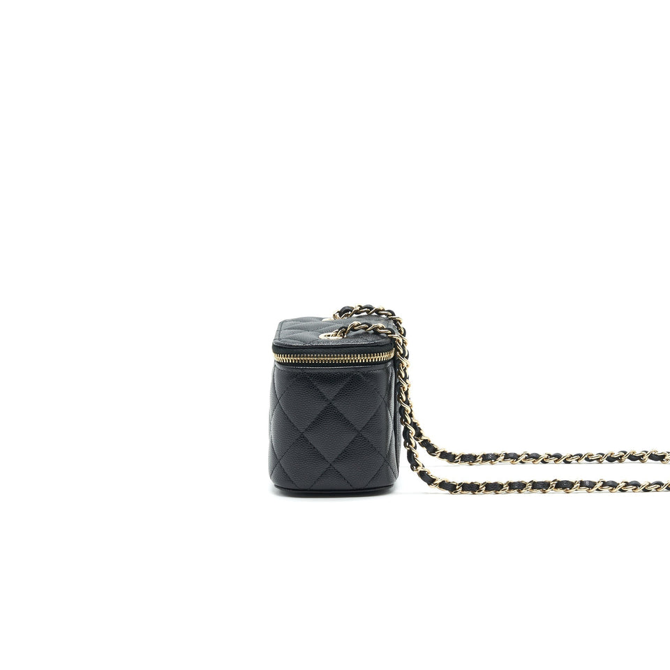 Chanel SMALL VANITY WITH CHAIN CAVIAR BLACK L