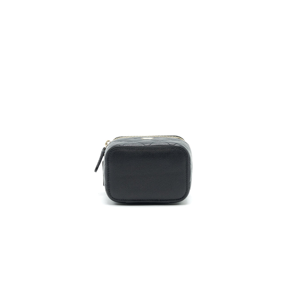 Chanel SMALL VANITY WITH CHAIN CAVIAR BLACK L