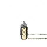Chanel 21K Gold Metal Mini Flap Bag With Handle Black